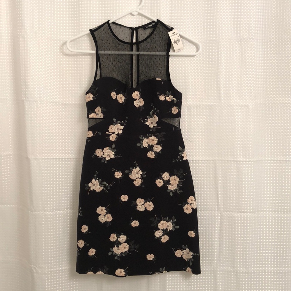 Express cocktail dress with floral print